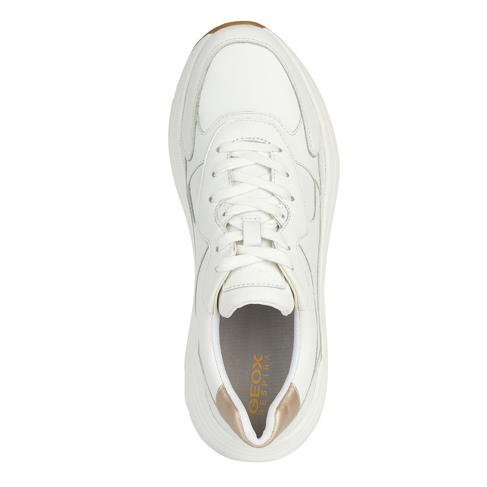 GEOX</br>Γυναικεία Sneakers Λευκό/Χρυσό Δέρμα D45UFB 085NF C1327 DIAMANTA B Geox GEOX</br>Γυναικεία Sneakers Λευκό/Χρυσό Δέρμα D45UFB 085NF C1327 DIAMANTA B Geox