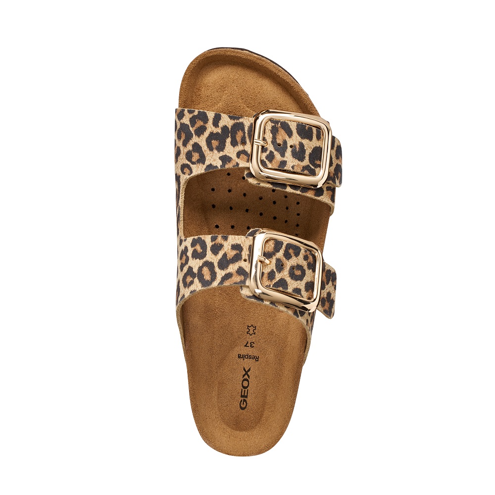 GEOX</br>Geox BRIONIA R D45Y3B 000BS C5018 Γυναικεία Σανδάλια Μπεζ Animal Δέρμα Suede