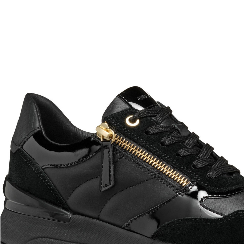 GEOX</br>Γυναικεία Sneakers Μαύρο Δέρμα DESY D4600A 08522 C9999 Geox GEOX</br>Γυναικεία Sneakers Μαύρο Δέρμα DESY D4600A 08522 C9999 Geox