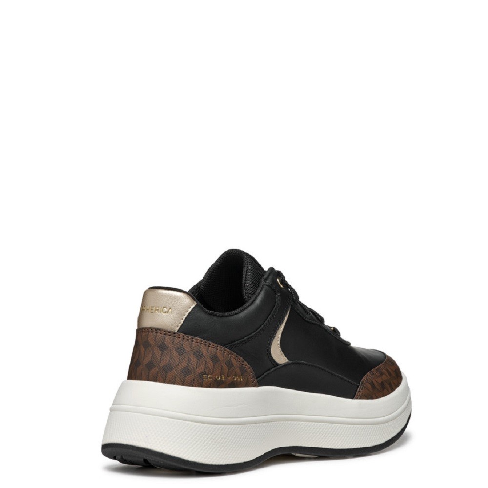 GEOX</br>Γυναικεία Sneakers Μαύρο/Καφέ Δέρμα SPHERICA ECUB-3 D D46WTD 08504 C9229 Geox GEOX</br>Γυναικεία Sneakers Μαύρο/Καφέ Δέρμα SPHERICA ECUB-3 D D46WTD 08504 C9229 Geox