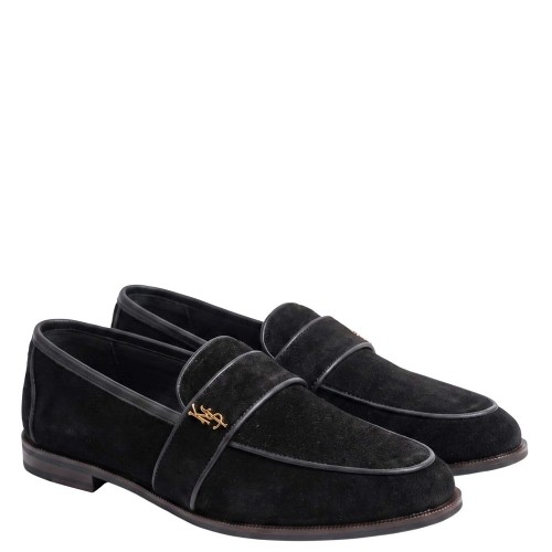 Komis & Komis D515 Γυναικεία Loafers Μαύρο Suede