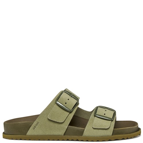Geox SANDYBETT D558RA 00022 C3005 Γυναικεία Σανδάλια Χακί Δέρμα Suede