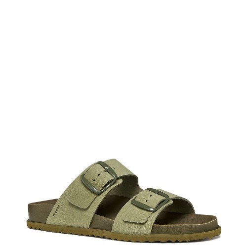 Geox SANDYBETT D558RA 00022 C3005 Γυναικεία Σανδάλια Χακί Δέρμα Suede Geox SANDYBETT D558RA 00022 C3005 Γυναικεία Σανδάλια Χακί Δέρμα Suede