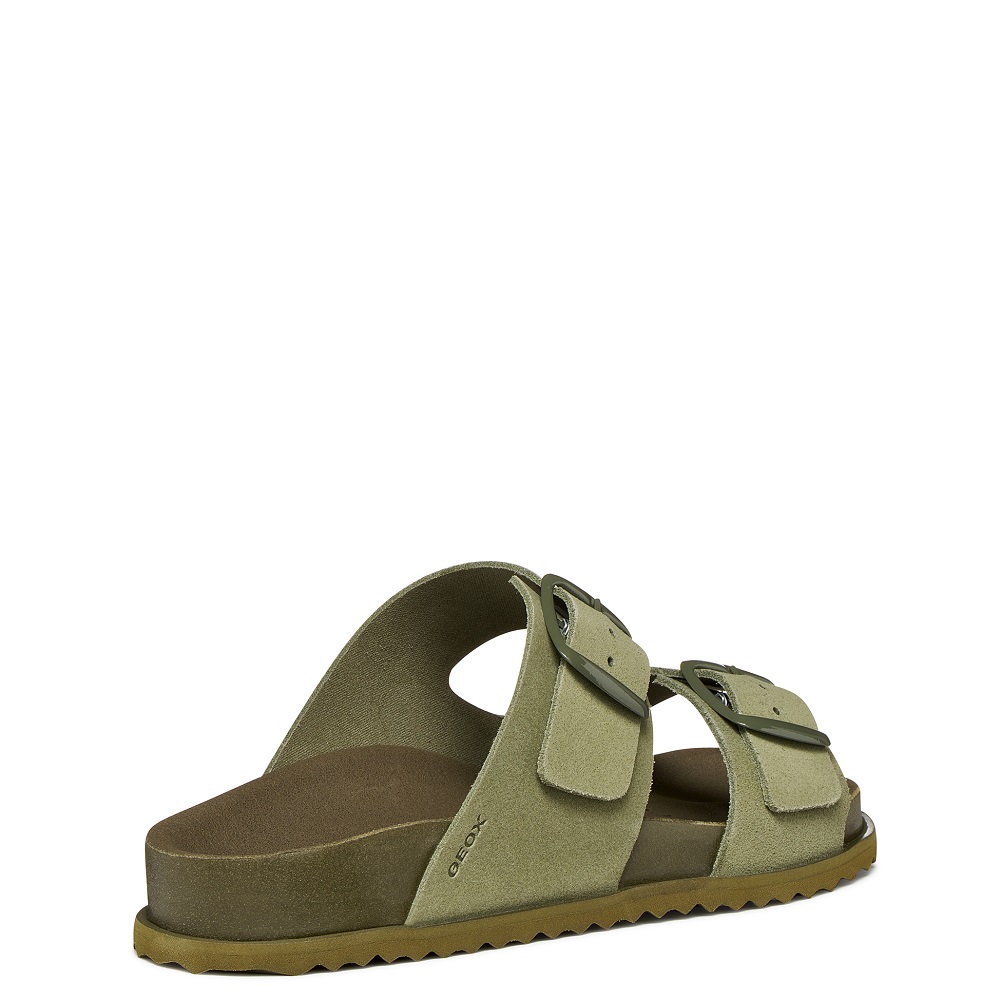 GEOX</br>Geox SANDYBETT D558RA 00022 C3005 Γυναικεία Σανδάλια Χακί Δέρμα Suede