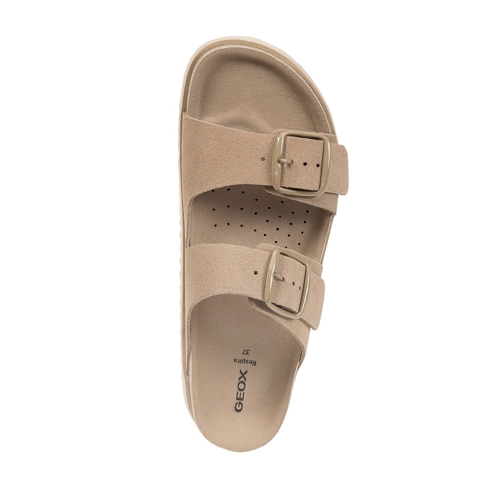 GEOX</br>Geox SANDYBETT D558RA 00022 C6738 Γυναικεία Σανδάλια Μπεζ Δέρμα Suede