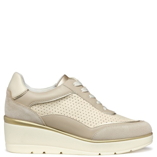 Γυναικεία Sneakers Μπεζ Δέρμα ILDE B D55RAB 05422 C5AH6 Geox