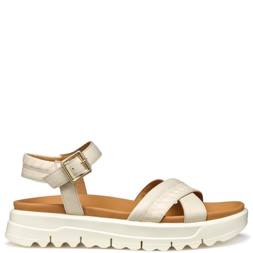 Geox XAND 2.1S B D55SZB 08504 C1122 Γυναικεία Σανδάλια Εκρού Δέρμα