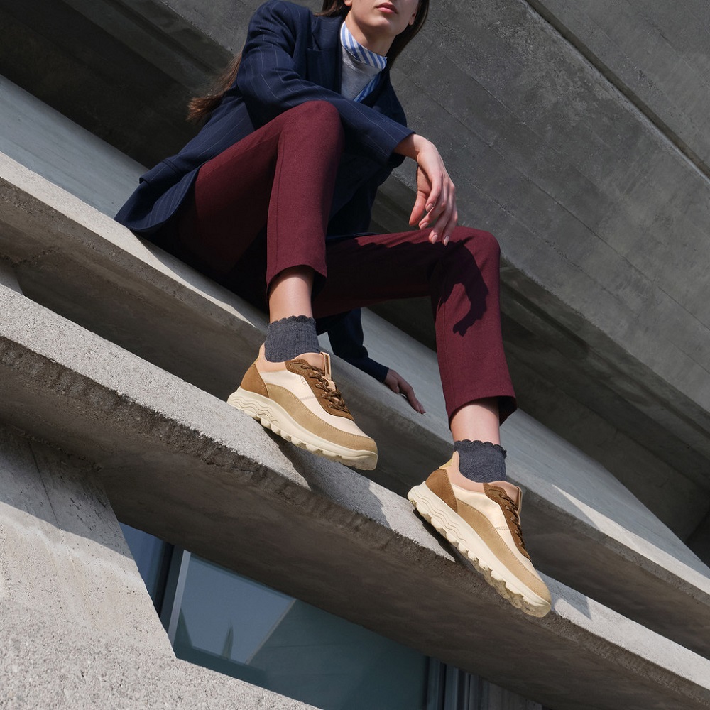 GEOX</br>Geox SPHERICA PLUS D567MB 08522 C1SL6 Γυναικεία Sneakers Μπεζ Δέρμα GEOX</br>Geox SPHERICA PLUS D567MB 08522 C1SL6 Γυναικεία Sneakers Μπεζ Δέρμα