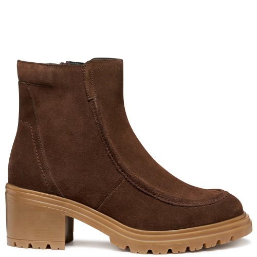 Geox  DAMIANA D56QCB 00022 C6006 Γυναικεία Μποτάκια Καφέ Δέρμα Suede Geox  DAMIANA D56QCB 00022 C6006 Γυναικεία Μποτάκια Καφέ Δέρμα Suede