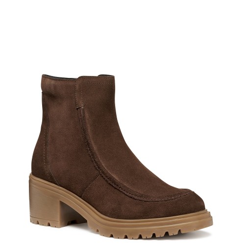 Geox  DAMIANA D56QCB 00022 C6006 Γυναικεία Μποτάκια Καφέ Δέρμα Suede Geox  DAMIANA D56QCB 00022 C6006 Γυναικεία Μποτάκια Καφέ Δέρμα Suede