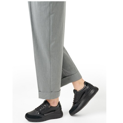 Geox PLUMMERY D56YNE 05402 C9997 Γυναικεία Sneakers Μαύρο Δέρμα  Geox PLUMMERY D56YNE 05402 C9997 Γυναικεία Sneakers Μαύρο Δέρμα