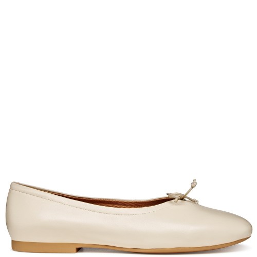 Geox NEW PALMARIA D654JA 0TU11 C1122 Γυναικείες Μπαλαρίνες Εκρού Leather