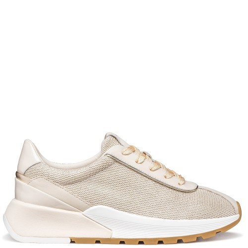 Geox METROPOLI D655JA 0LY66 C1S1L Γυναικεία Sneakers Μπεζ/Γκρι Leather/Mesh