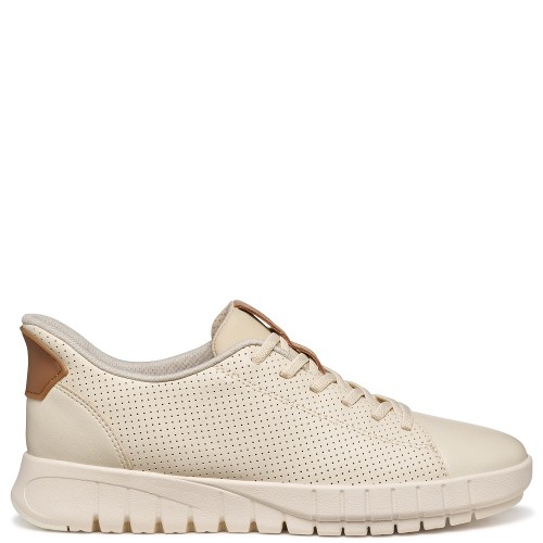 Geox FLEXTRIDE PLUS D657SC 09BBC C1056 Γυναικεία Sneakers Μπεζ/Ταμπά Δέρμα