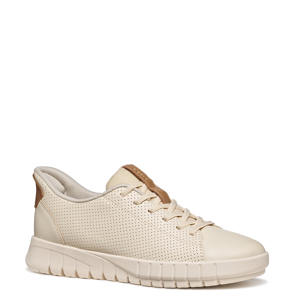 GEOX</br>Geox FLEXTRIDE PLUS D657SC 09BBC C1056 Γυναικεία Sneakers Μπεζ/Ταμπά Δέρμα