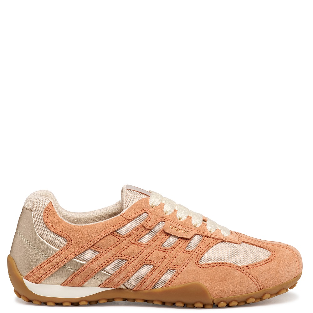GEOX</br>Geox SNAKE ORIGINAL D65B0A 01422 C1SD8 Γυναικεία Sneakers Μπεζ/Πορτοκαλί Suede/Mesh