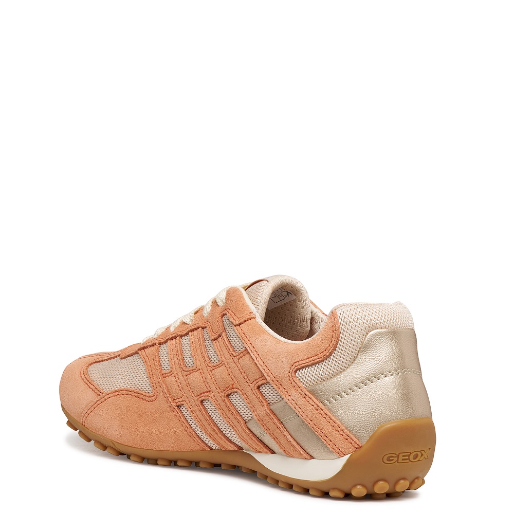 GEOX</br>Geox SNAKE ORIGINAL D65B0A 01422 C1SD8 Γυναικεία Sneakers Μπεζ/Πορτοκαλί Suede/Mesh
