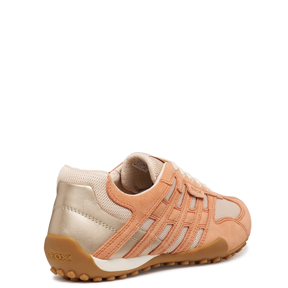 GEOX</br>Geox SNAKE ORIGINAL D65B0A 01422 C1SD8 Γυναικεία Sneakers Μπεζ/Πορτοκαλί Suede/Mesh