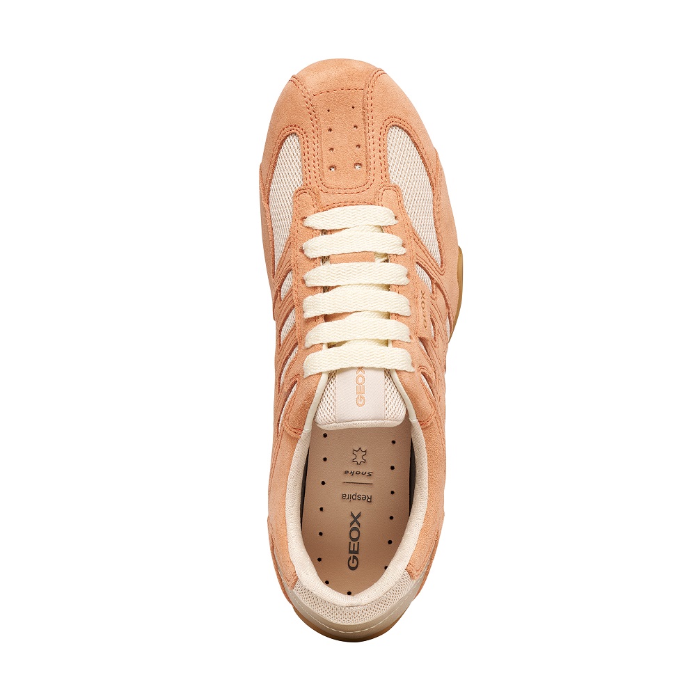 GEOX</br>Geox SNAKE ORIGINAL D65B0A 01422 C1SD8 Γυναικεία Sneakers Μπεζ/Πορτοκαλί Suede/Mesh