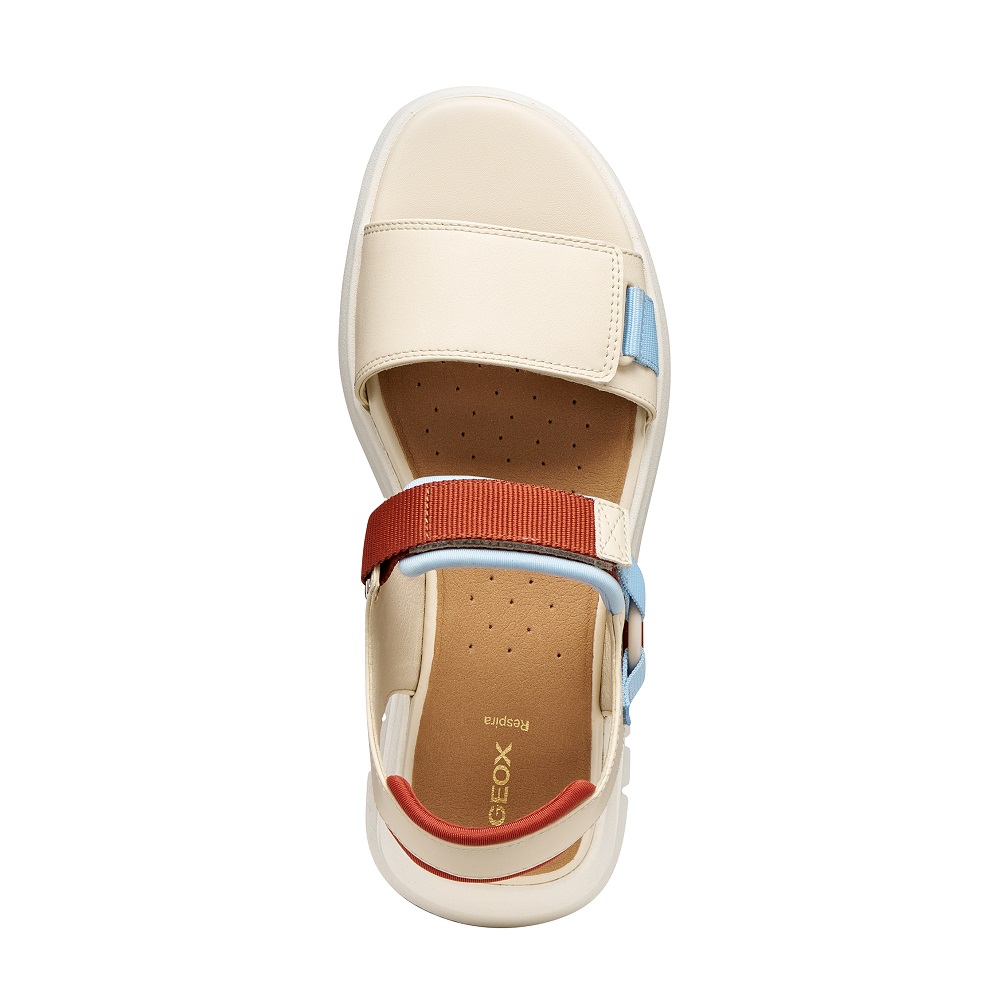 GEOX</br>Geox FLEXTRIDE S D65BSC 05415 C1S0B Γυναικεία Σανδάλια Εκρού/Σιέλ