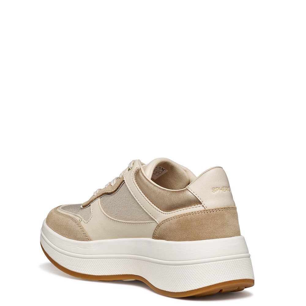 GEOX</br>Geox SPHERICA ECUB-3 D65WTD 09BAS C1S5K Γυναικεία Sneakers Μπεζ/Εκρού Leather/Mesh