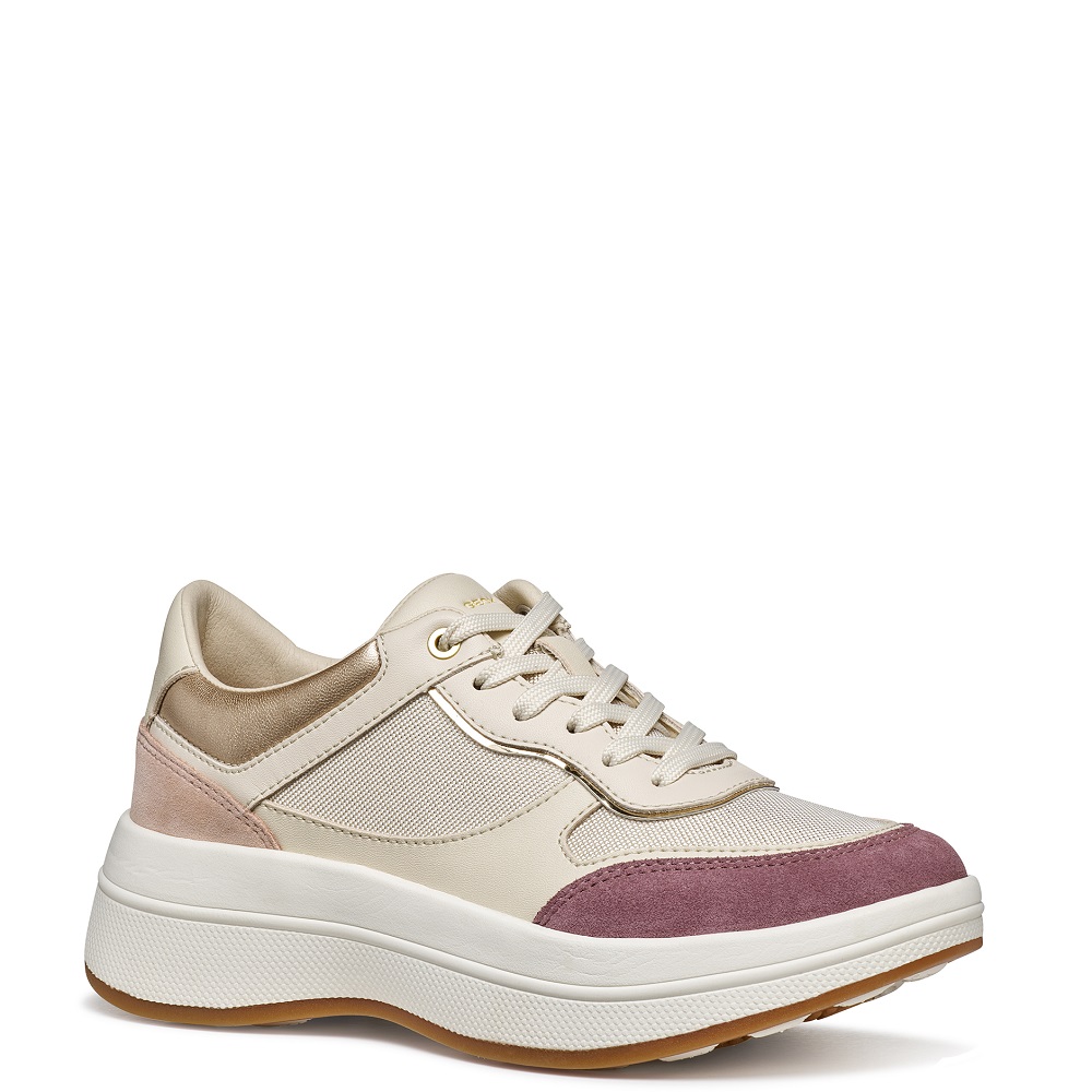 GEOX</br>Geox SPHERICA ECUB-3 D65WTD 09BAS C1SA8 Γυναικεία Sneakers Μπεζ/Ροζ Leather/Mesh
