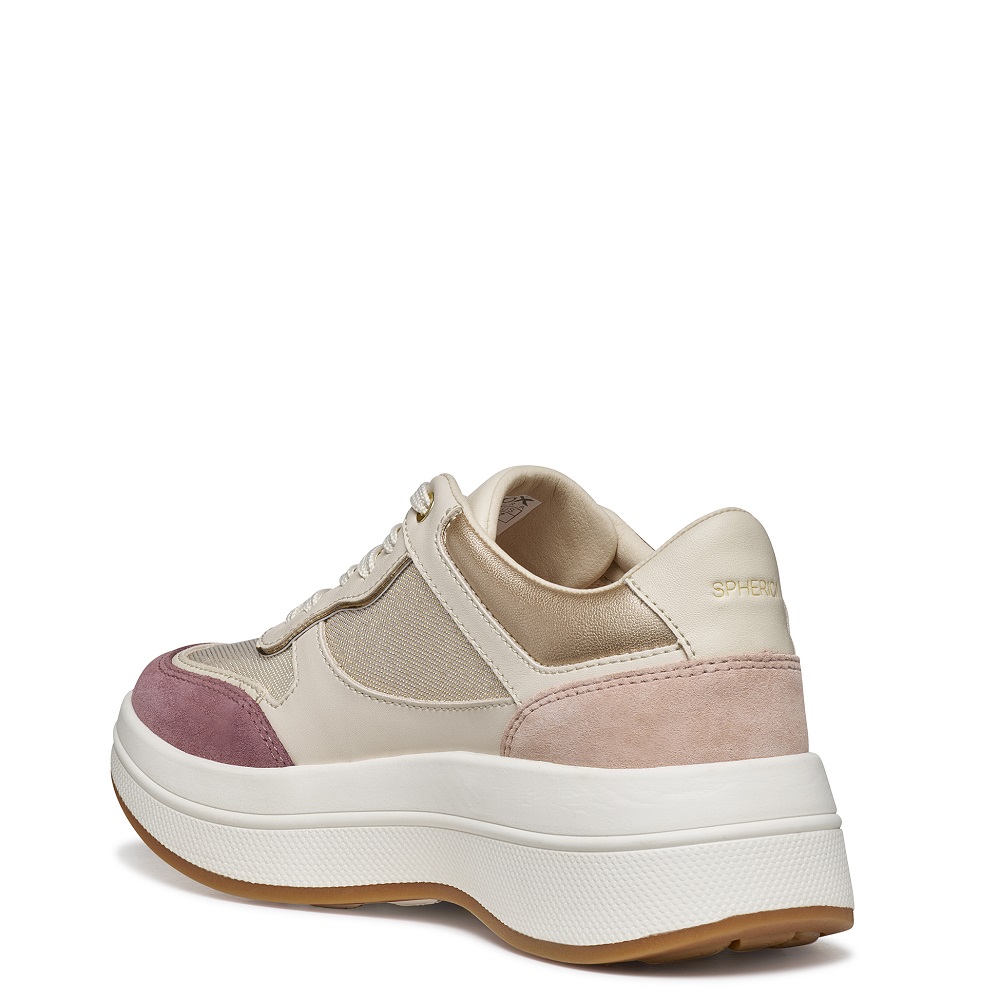 GEOX</br>Geox SPHERICA ECUB-3 D65WTD 09BAS C1SA8 Γυναικεία Sneakers Μπεζ/Ροζ Leather/Mesh