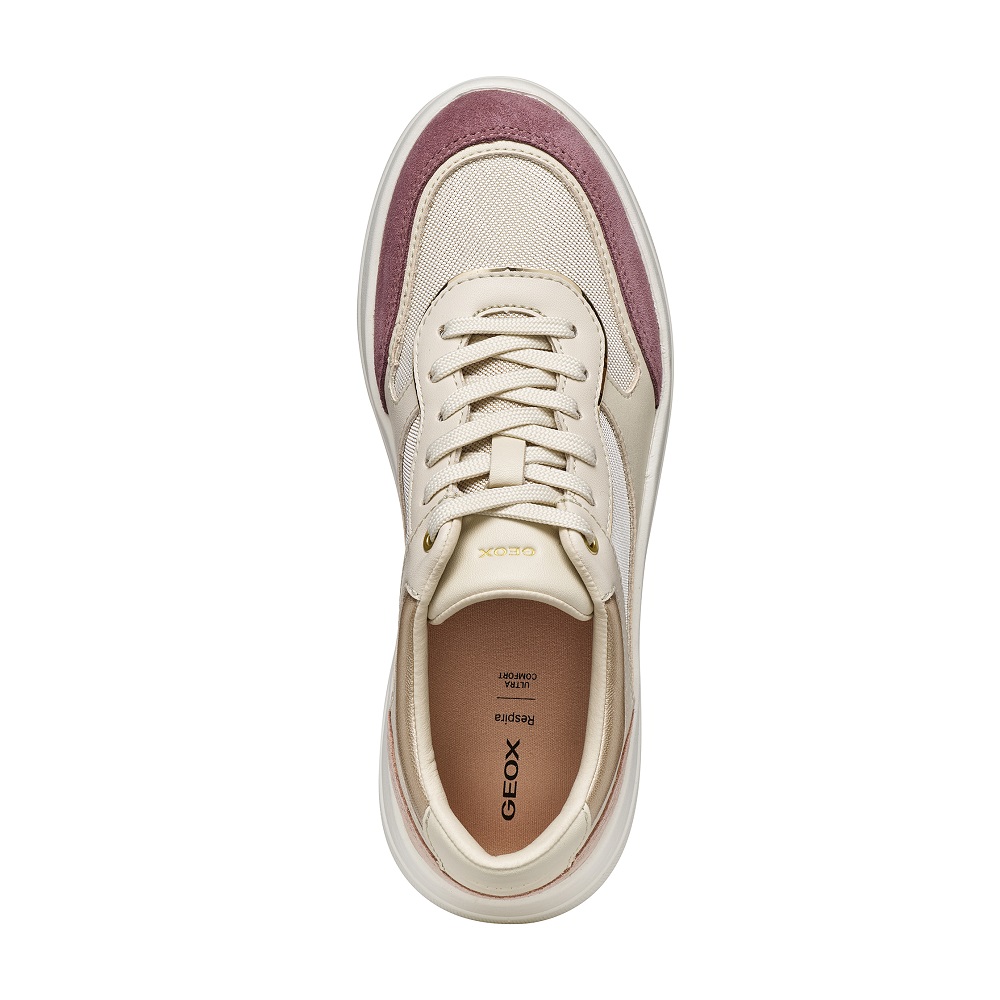 GEOX</br>Geox SPHERICA ECUB-3 D65WTD 09BAS C1SA8 Γυναικεία Sneakers Μπεζ/Ροζ Leather/Mesh