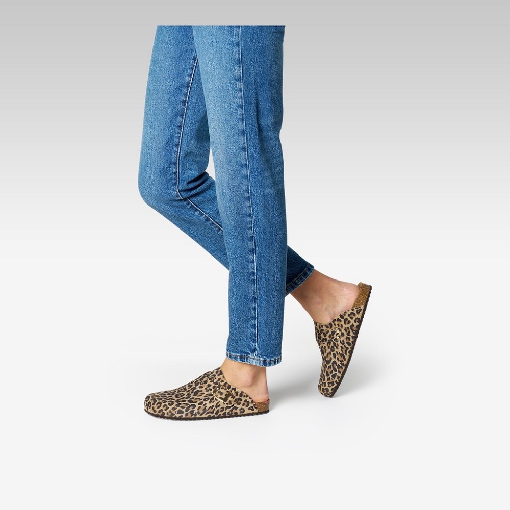 GEOX</br>Geox BRIONIA R D65Y3J 000BS C5018 Γυναικεία Mules Μπεζ Animal Δέρμα Suede