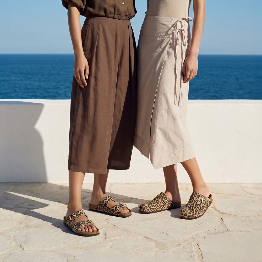 GEOX</br>Geox BRIONIA R D65Y3J 000BS C5018 Γυναικεία Mules Μπεζ Animal Δέρμα Suede