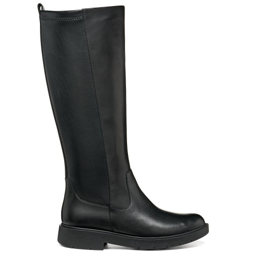 Geox SPHERICA EC1 B D66DKB 043KB C9999 Γυναικείες Μπότες Μαύρο Δέρμα