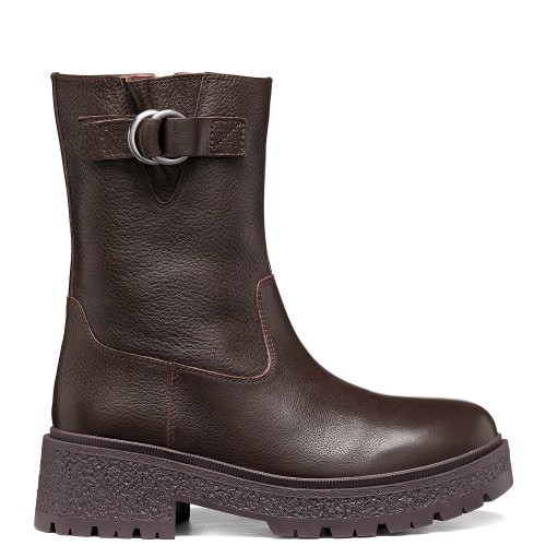 Geox EIVETTE D66GJB 00046 C6005 Γυναικείες Μπότες Καφέ Δέρμα