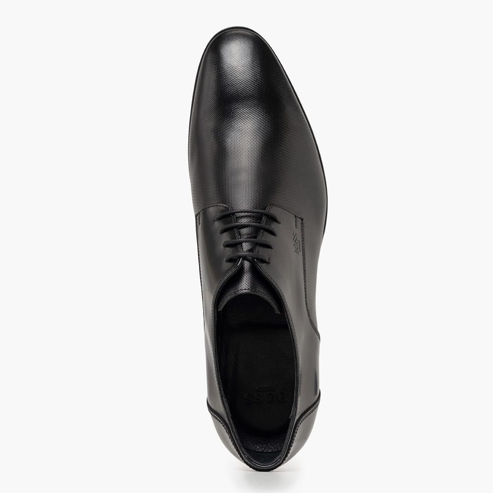 BOSS</br>Boss D7513 POINT Ανδρικά Δετά Παπούτσια Μαύρο Δέρμα