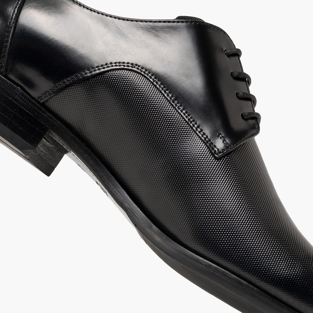 BOSS</br>Boss D7513 POINT Ανδρικά Δετά Παπούτσια Μαύρο Δέρμα