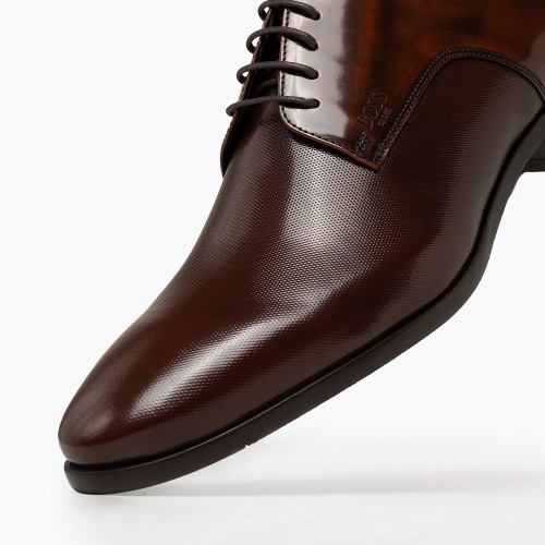 Boss D7513 POINT Ανδρικά Δετά Παπούτσια Κονιάκ Δέρμα