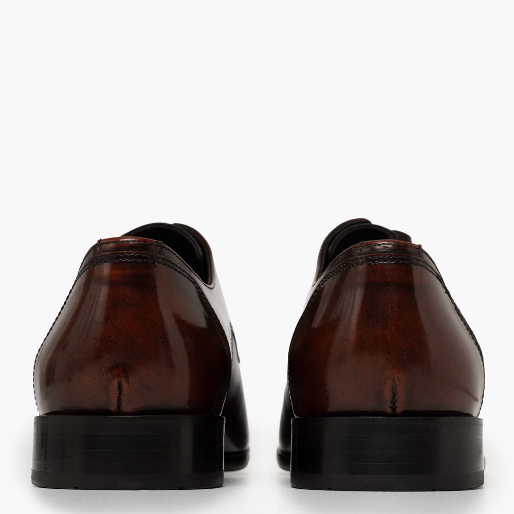 BOSS</br>Boss D7513 POINT Ανδρικά Δετά Παπούτσια Κονιάκ Δέρμα