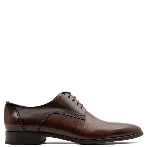 Boss D7513 POINT Ανδρικά Δετά Παπούτσια Κονιάκ Δέρμα