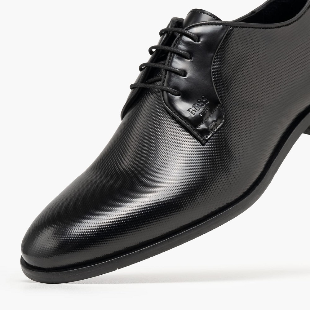 BOSS</br>Boss D7733 POINT Ανδρικά Δετά Παπούτσια Μαύρο Δέρμα