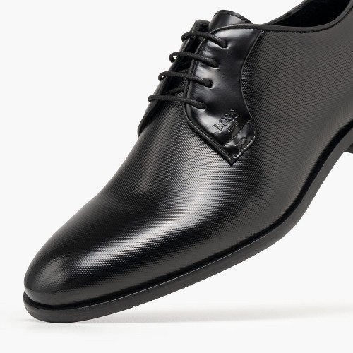 Boss D7733 POINT Ανδρικά Δετά Παπούτσια Μαύρο Δέρμα