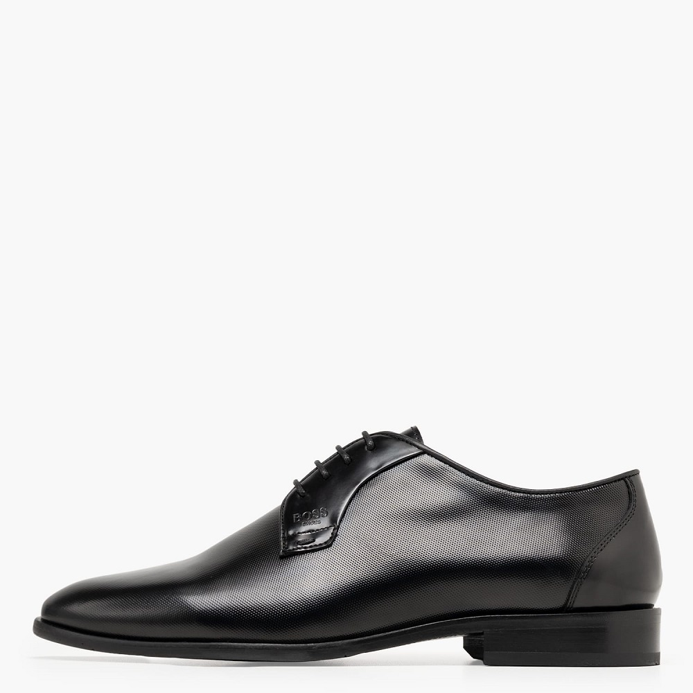 BOSS</br>Boss D7733 POINT Ανδρικά Δετά Παπούτσια Μαύρο Δέρμα