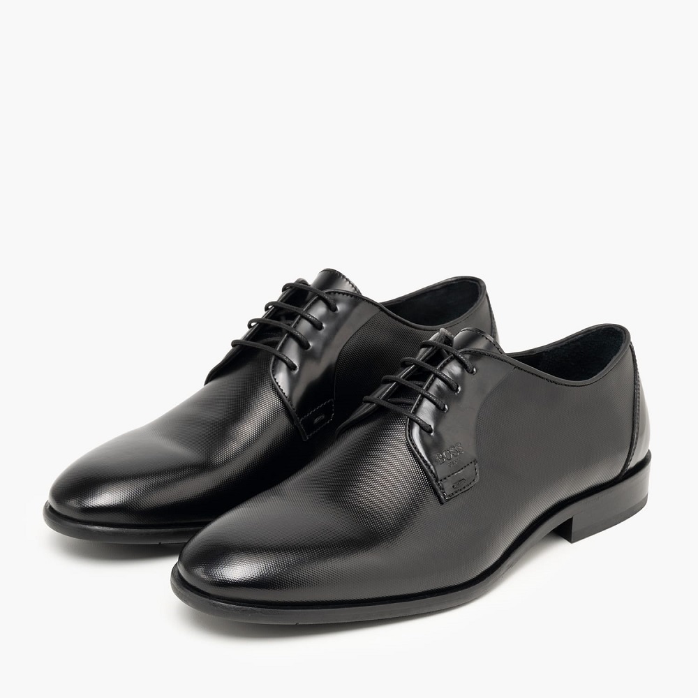 BOSS</br>Boss D7733 POINT Ανδρικά Δετά Παπούτσια Μαύρο Δέρμα