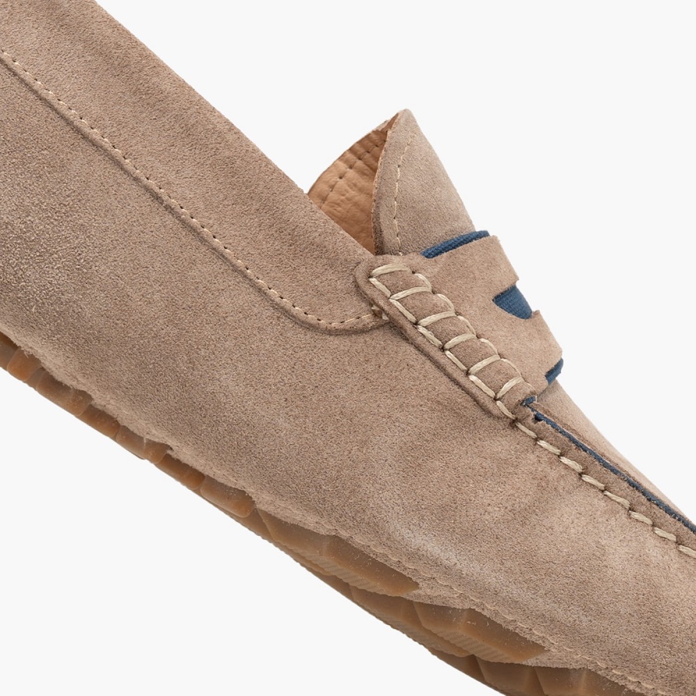 BOSS</br>Boss D7770 SUEDE Ανδρικά Μοκασίνια/Loafers Μπεζ Suede
