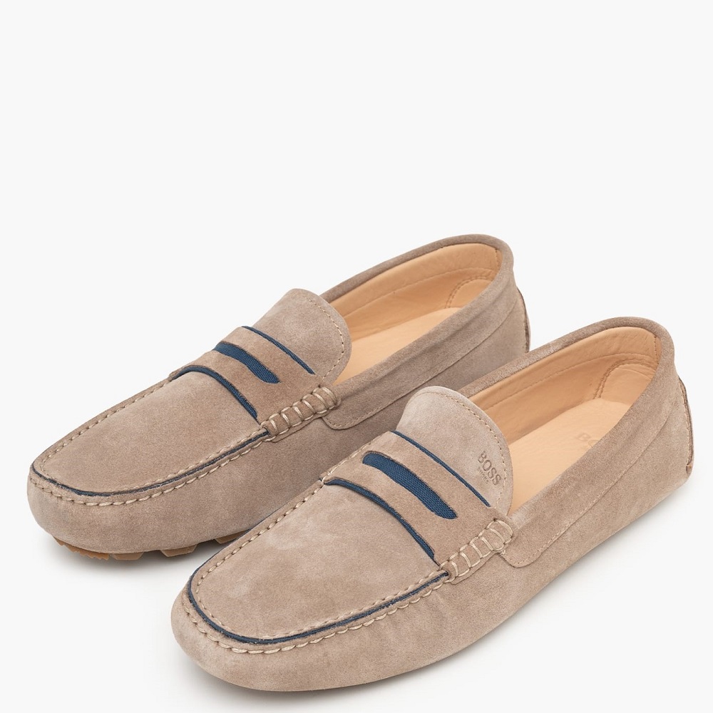 BOSS</br>Boss D7770 SUEDE Ανδρικά Μοκασίνια/Loafers Μπεζ Suede