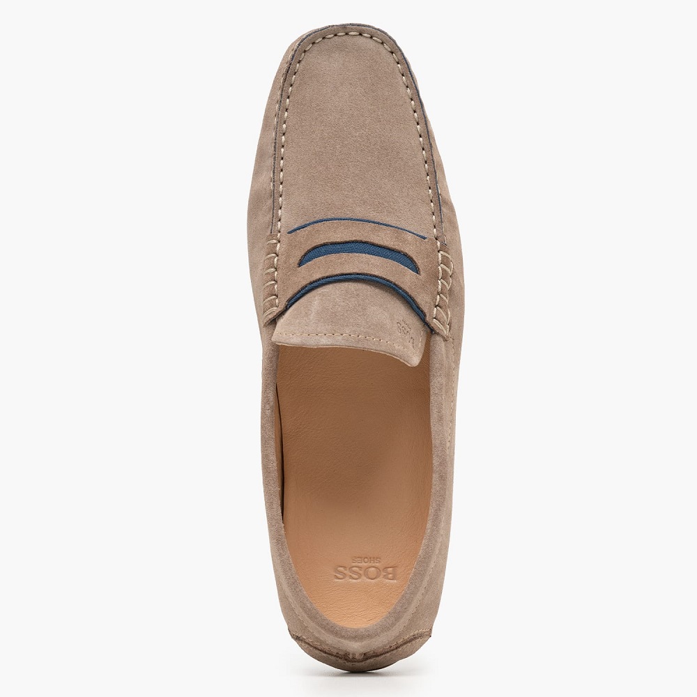 BOSS</br>Boss D7770 SUEDE Ανδρικά Μοκασίνια/Loafers Μπεζ Suede