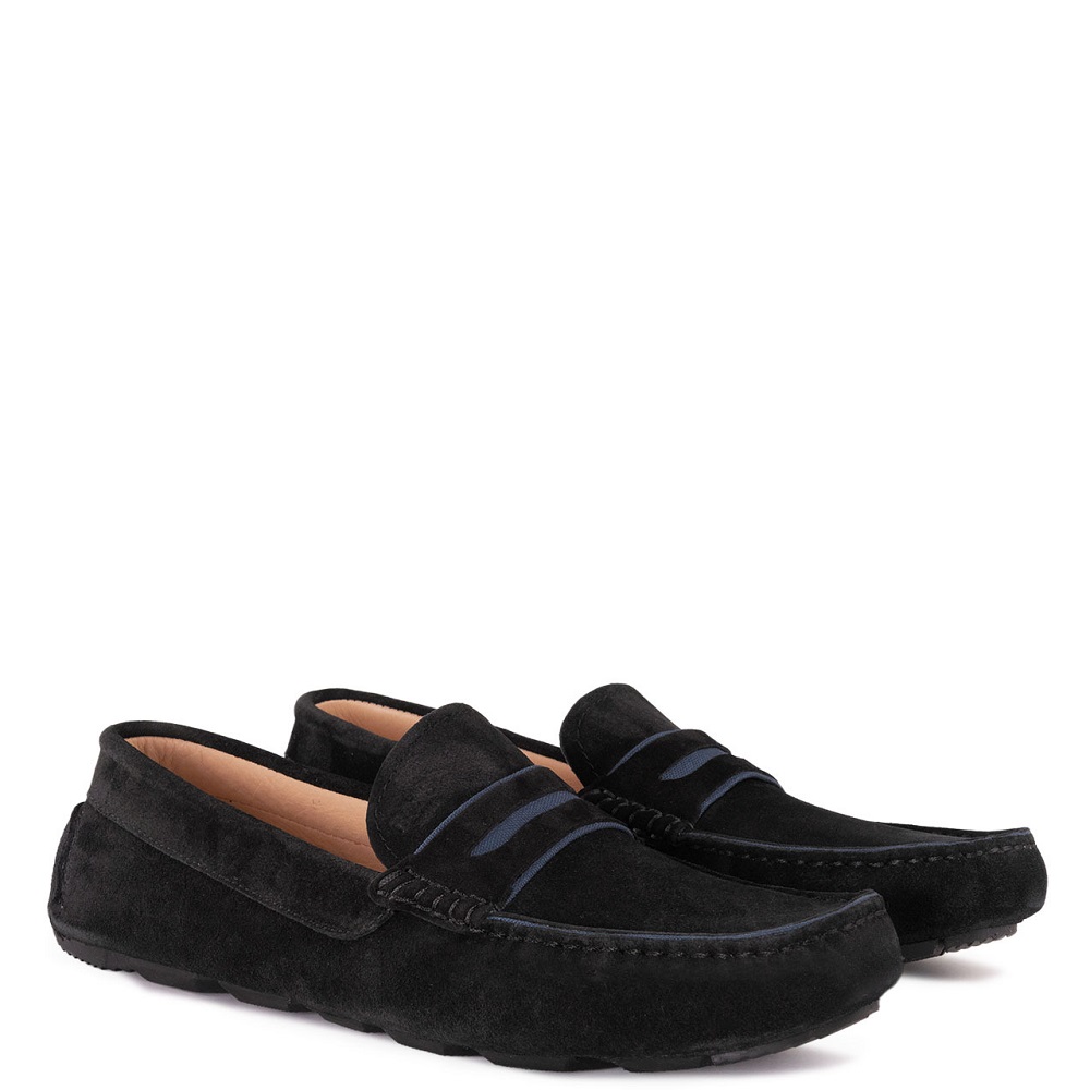 BOSS</br>Boss D7770 SUEDE Ανδρικά Μοκασίνια/Loafers Μαύρο Suede