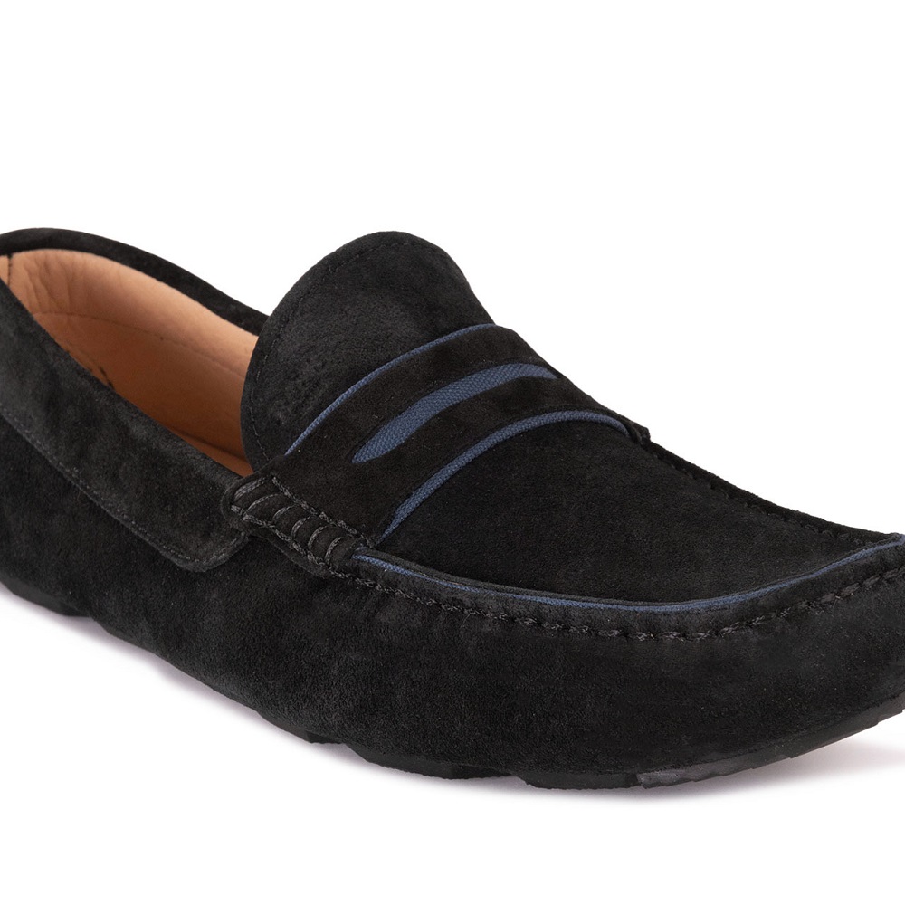BOSS</br>Boss D7770 SUEDE Ανδρικά Μοκασίνια/Loafers Μαύρο Suede