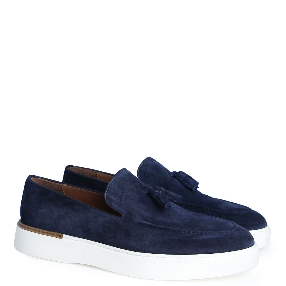 BOSS</br>Boss D7865 SUEDE Ανδρικά Μοκασίνια/Loafers Μπλε Suede