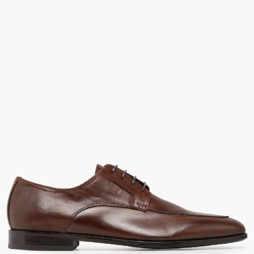 Boss D7998 SANTONI Ανδρικά Δετά Παπούτσια Καφέ Δέρμα