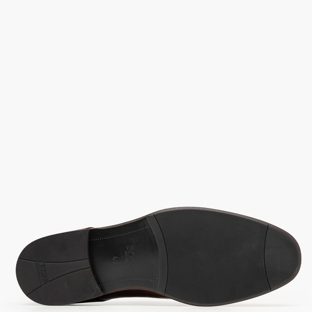 BOSS</br>Boss D7998 SANTONI Ανδρικά Δετά Παπούτσια Καφέ Δέρμα