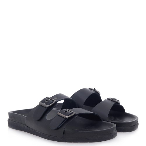 Ανδρικές Παντόφλες Μαύρο Δέρμα DE3498 Renato Garini Ανδρικές Παντόφλες Μαύρο Δέρμα DE3498 Renato Garini